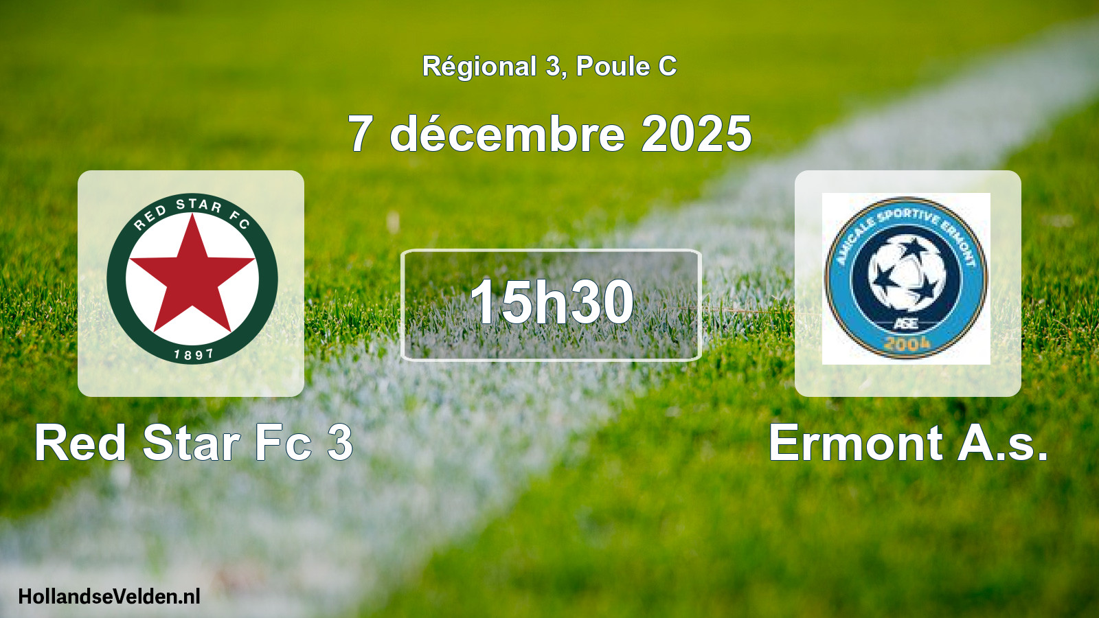 Geplande wedstrijd: Red Star Fc 3 - Ermont A.s. (7 december 2025)