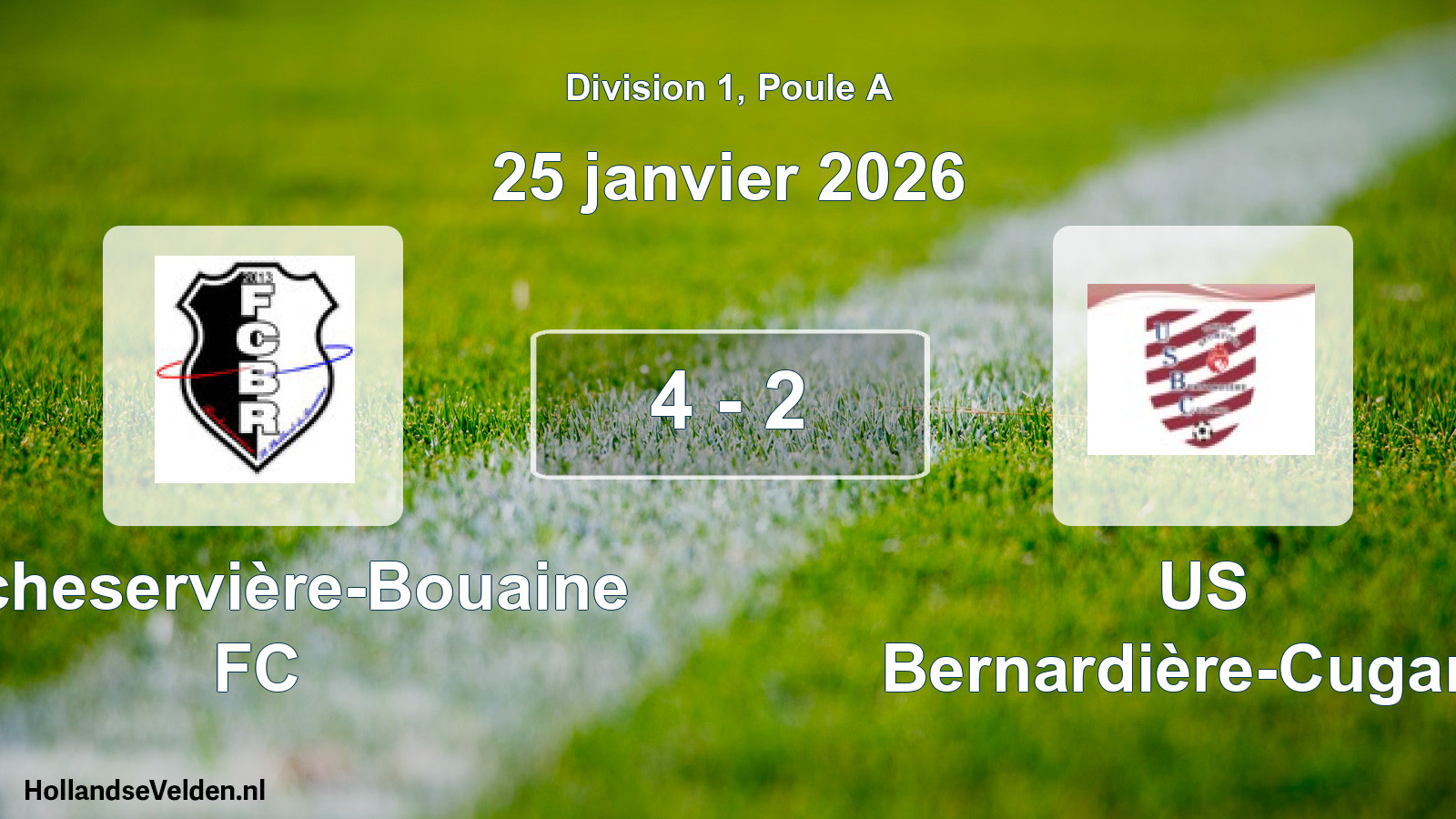 Total number of matches played: Rocheservière-Bouaine FC - US Bernardière-Cugand 4 - 2 (25 January 2026)