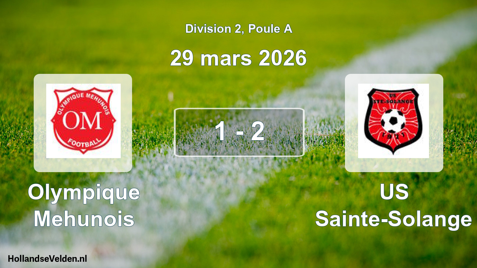 Total number of matches played: Olympique Mehunois - US Sainte-Solange 1 - 2 (29 March 2026)
