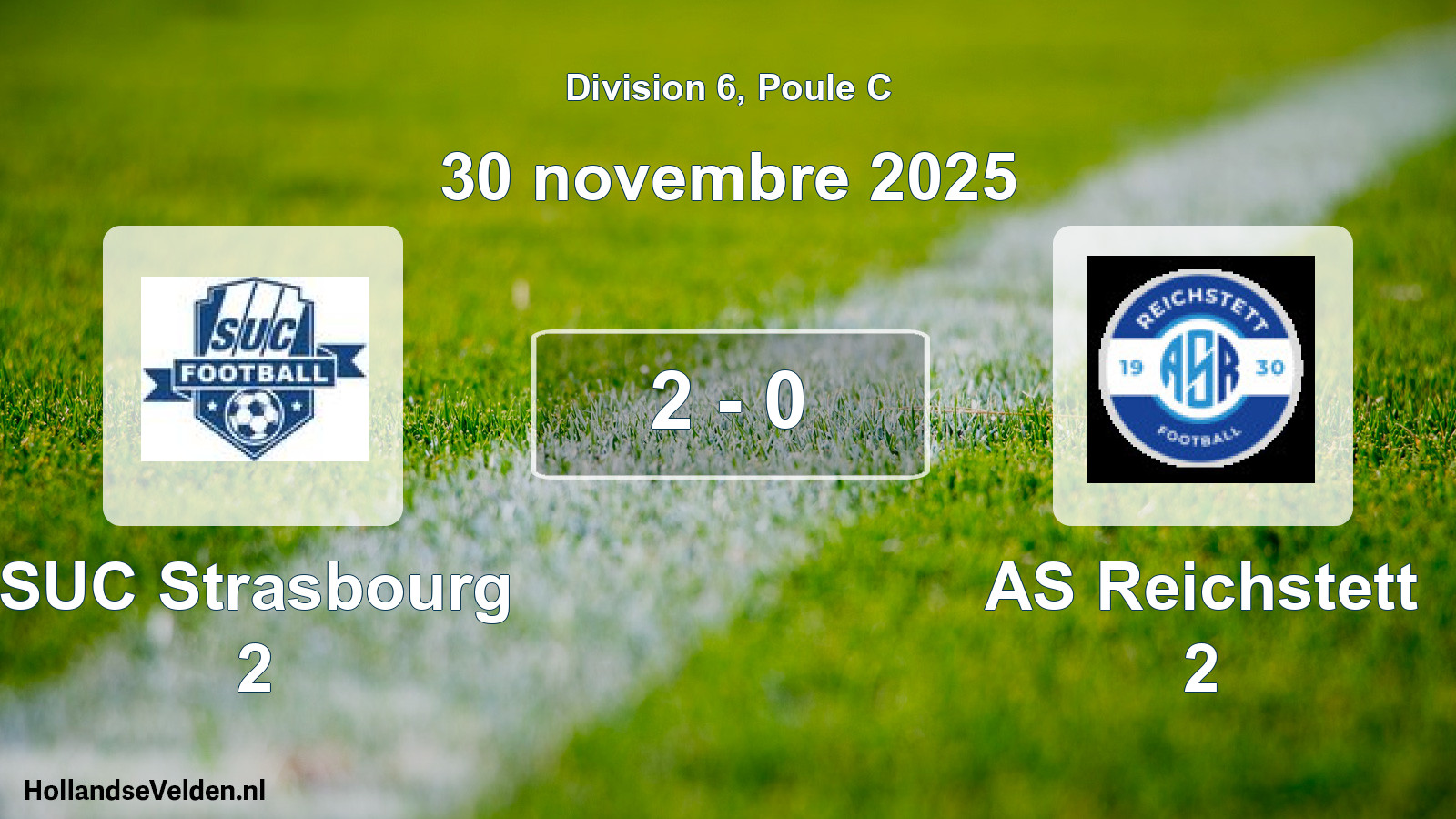 Match joué: SUC Strasbourg 2 - AS Reichstett 2 2 - 0 (30 novembre 2025)