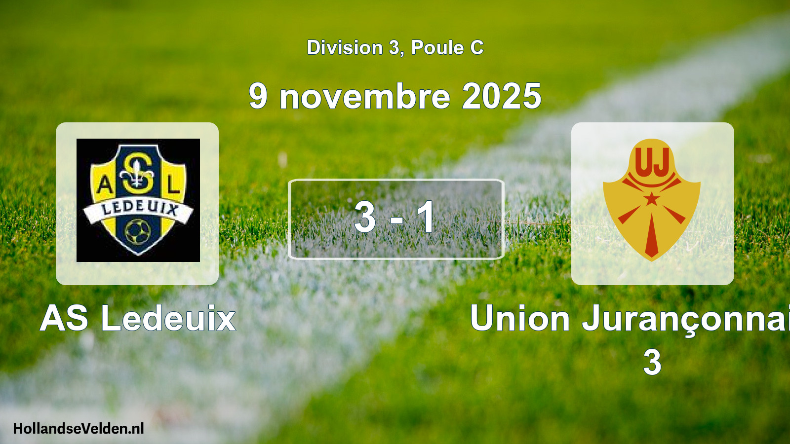 Total number of matches played: AS Ledeuix - Union Jurançonnaise 3 3 - 1 (9 November 2025)