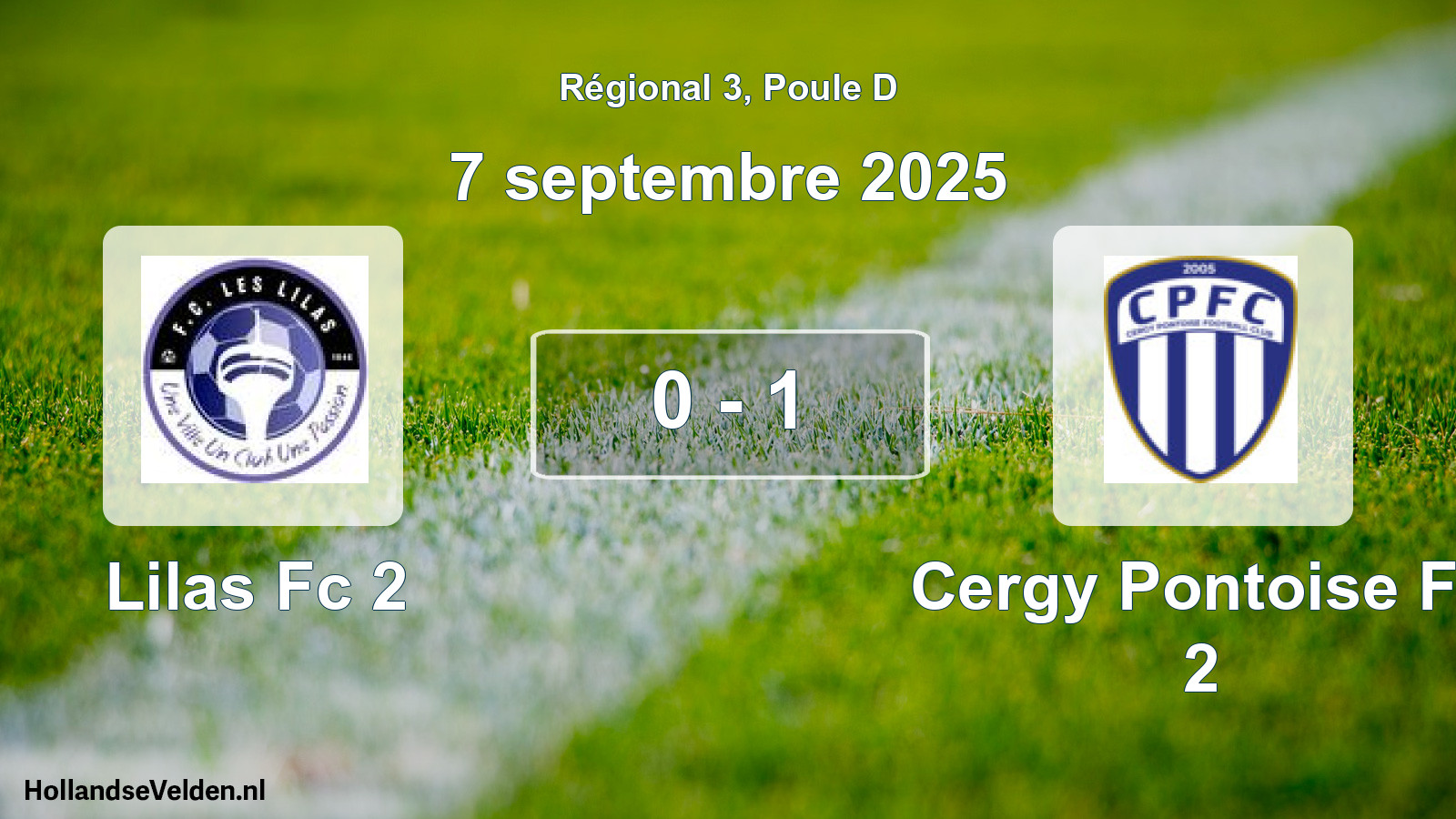 Total number of matches played: Lilas Fc 2 - Cergy Pontoise Fc 2 0 - 1 (7 September 2025)