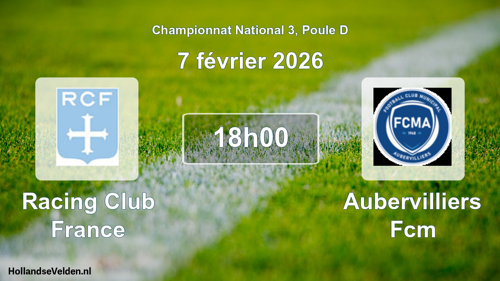 Scheduled Match: Racing Club France - Aubervilliers Fcm (7 February 2026)