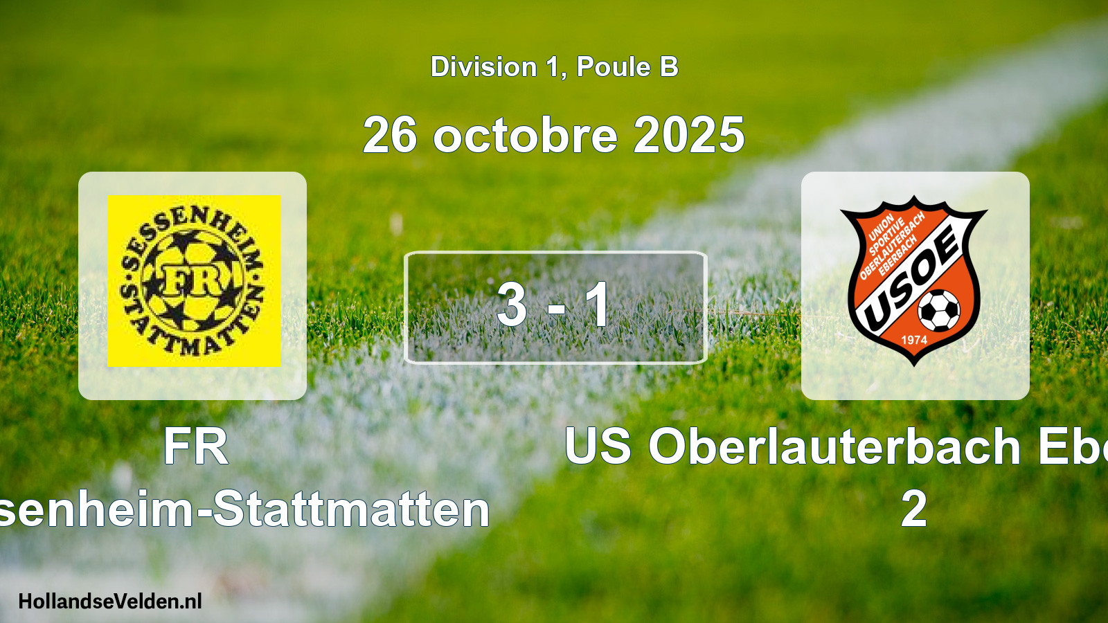 Gespeelde wedstrijd: FR Sessenheim-Stattmatten - US Oberlauterbach Eberbach 2 3 - 1 (26 oktober 2025)