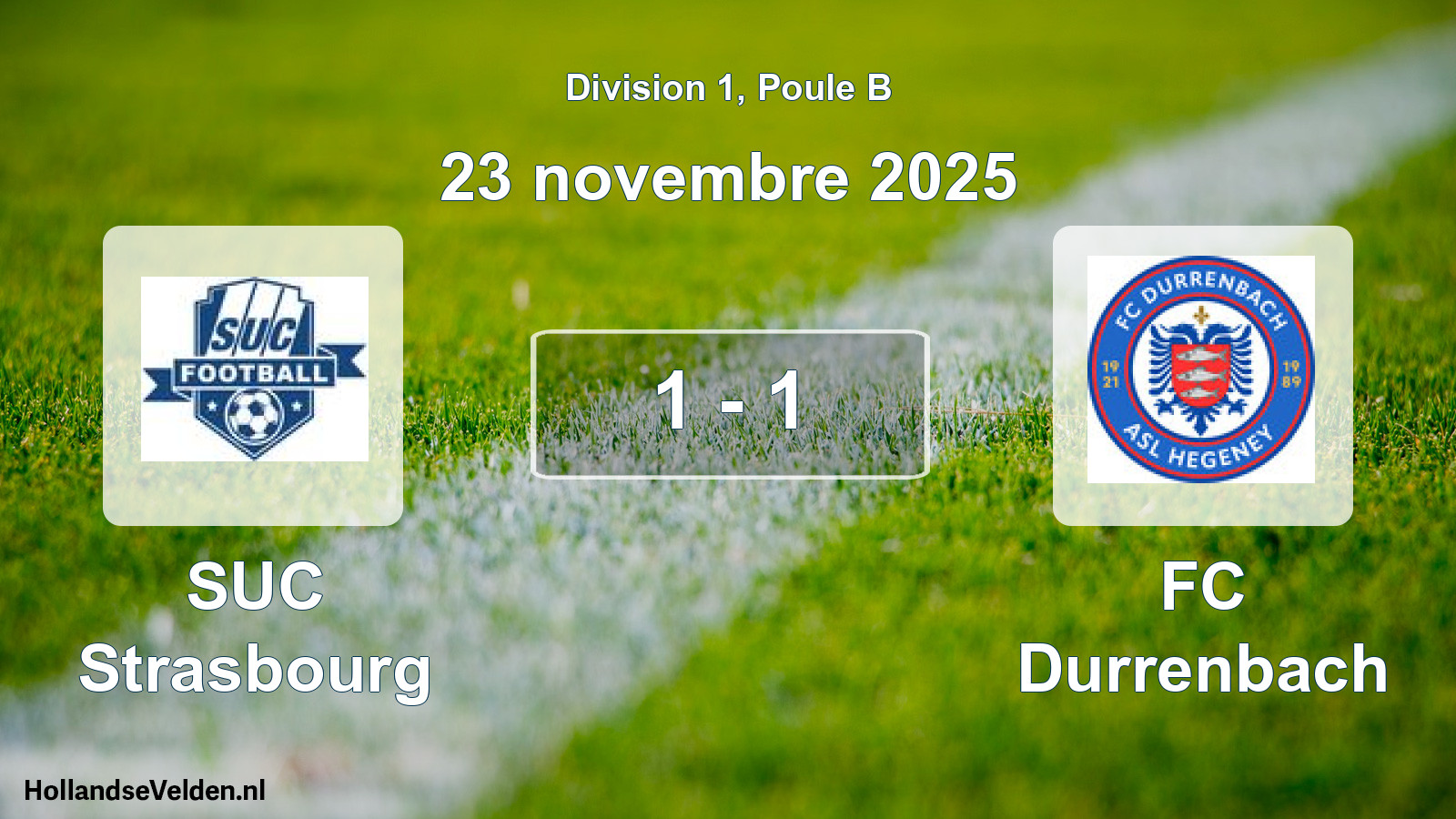Match joué: SUC Strasbourg - FC Durrenbach 1 - 1 (23 novembre 2025)