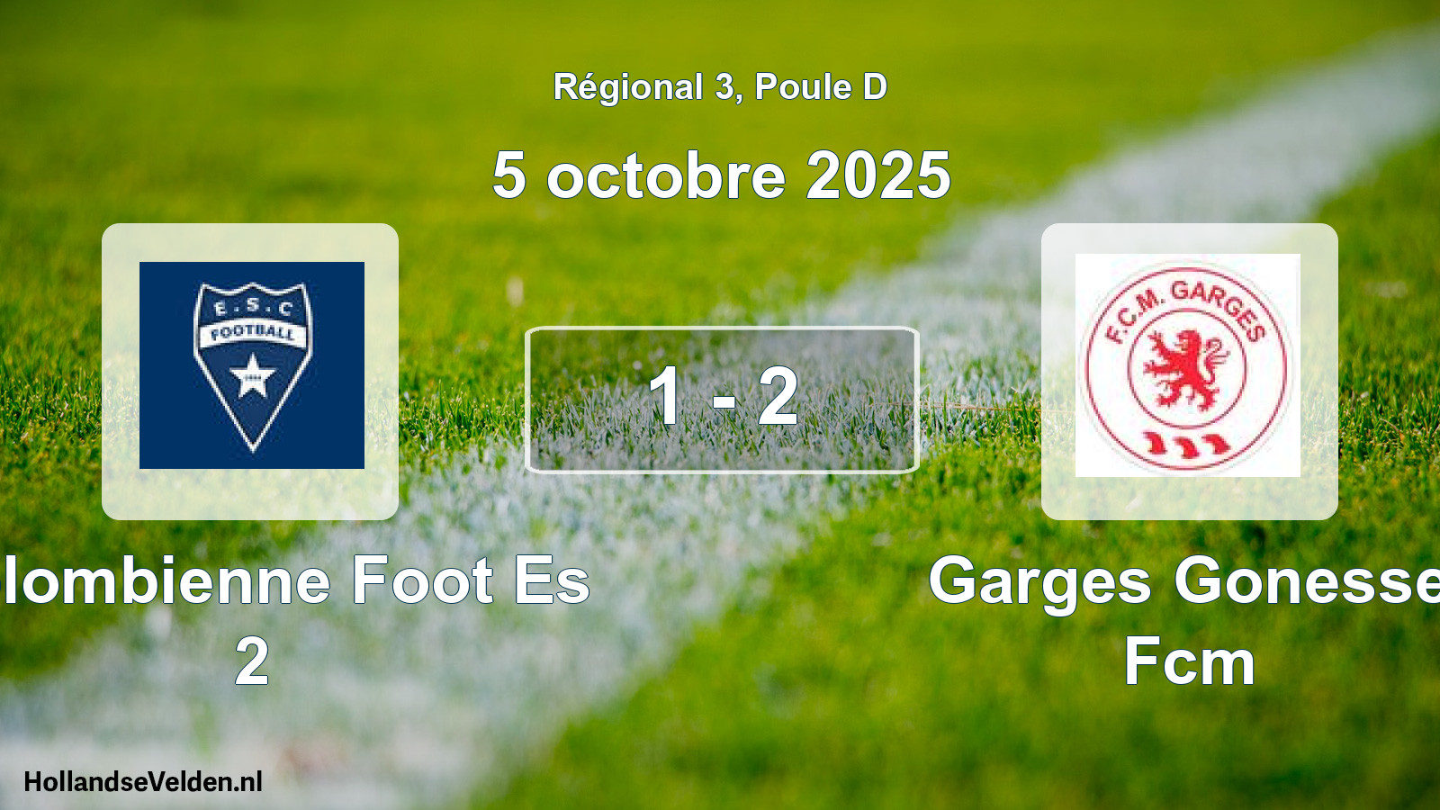Total number of matches played: Colombienne Foot Es 2 - Garges Gonesse Fcm 1 - 2 (5 October 2025)