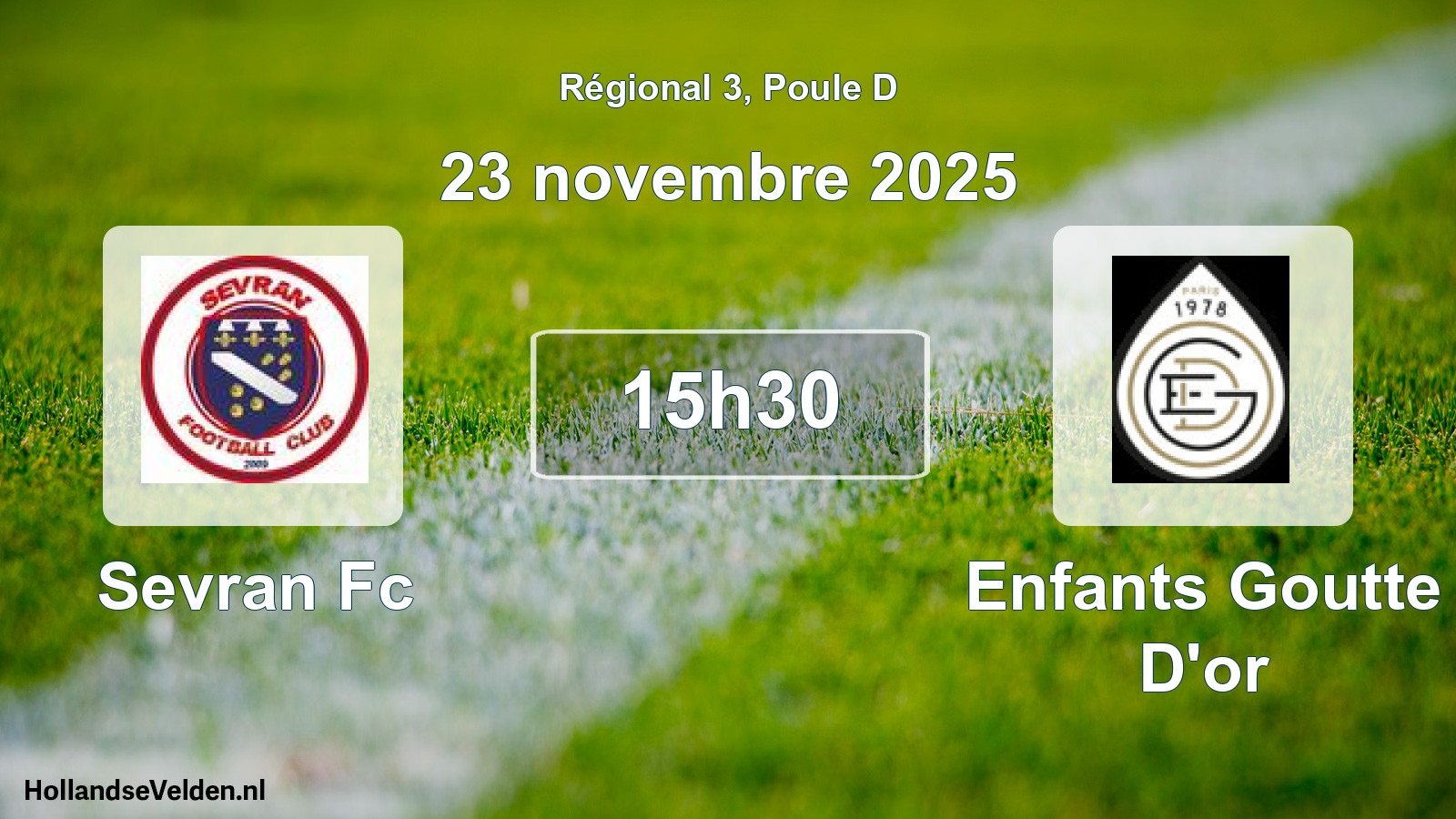 Scheduled Match: Sevran Fc - Enfants Goutte D'or (23 November 2025)