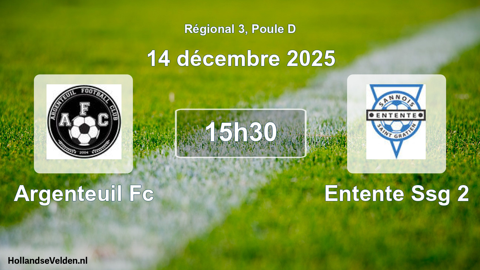 Geplande wedstrijd: Argenteuil Fc - Entente Ssg 2 (14 décembre 2025)