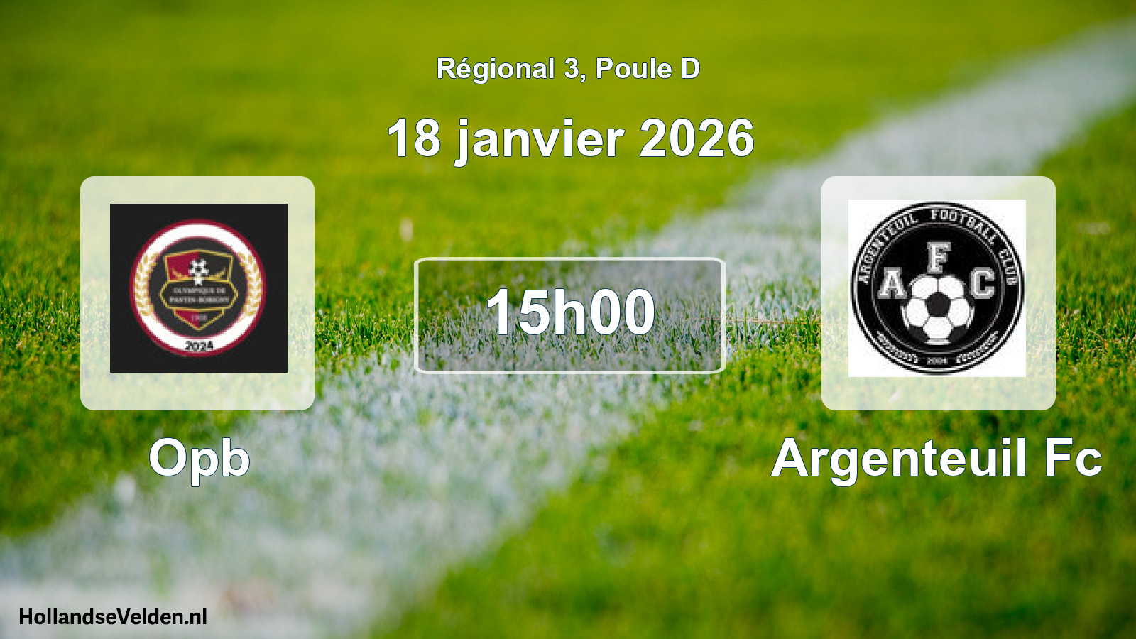 Geplande wedstrijd: Opb - Argenteuil Fc (18 janvier 2026)