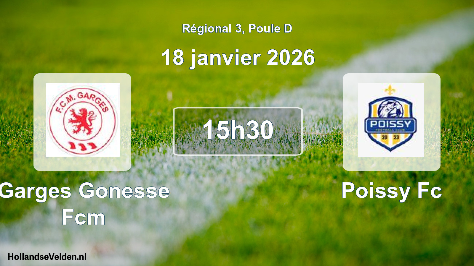 Geplande wedstrijd: Garges Gonesse Fcm - Poissy Fc (18 janvier 2026)