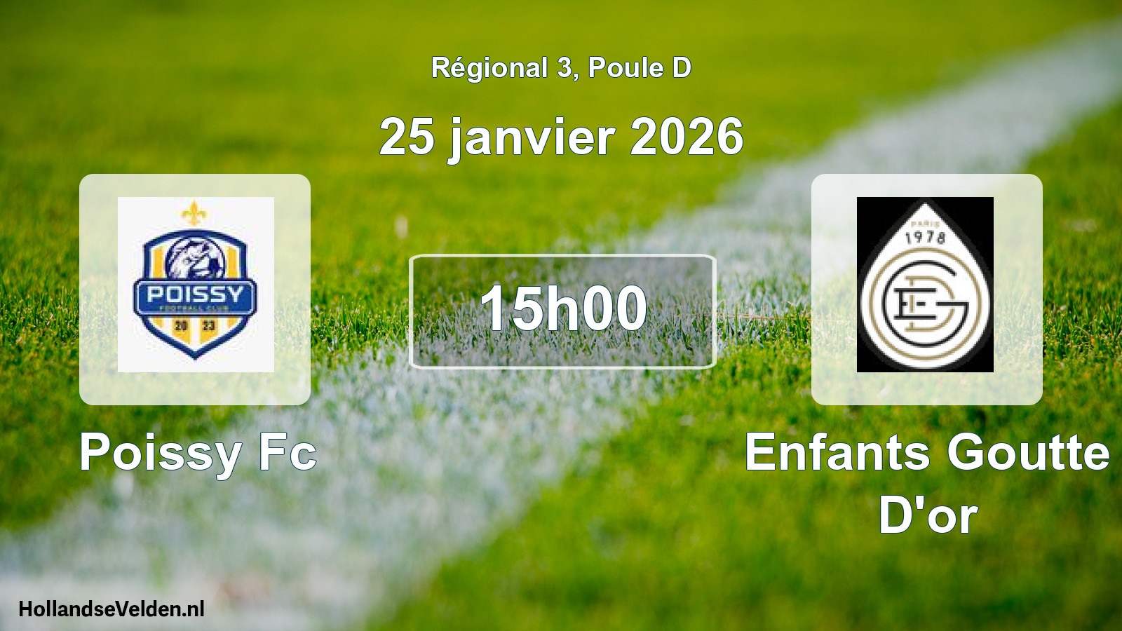 Scheduled Match: Poissy Fc - Enfants Goutte D'or (25 January 2026)