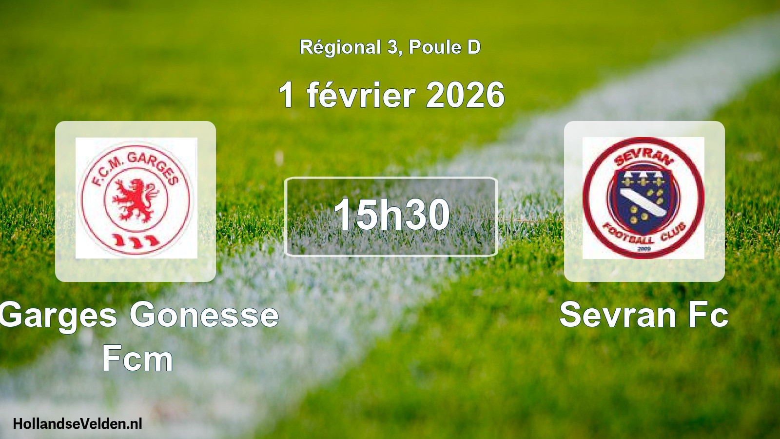 Scheduled Match: Garges Gonesse Fcm - Sevran Fc (1 February 2026)