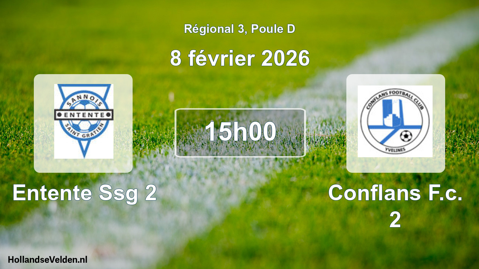 Geplande wedstrijd: Entente Ssg 2 - Conflans F.c. 2 (8 février 2026)