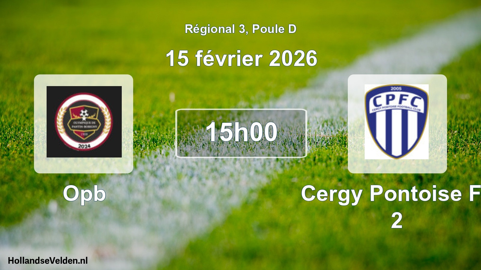 Geplande wedstrijd: Opb - Cergy Pontoise Fc 2 (15 février 2026)