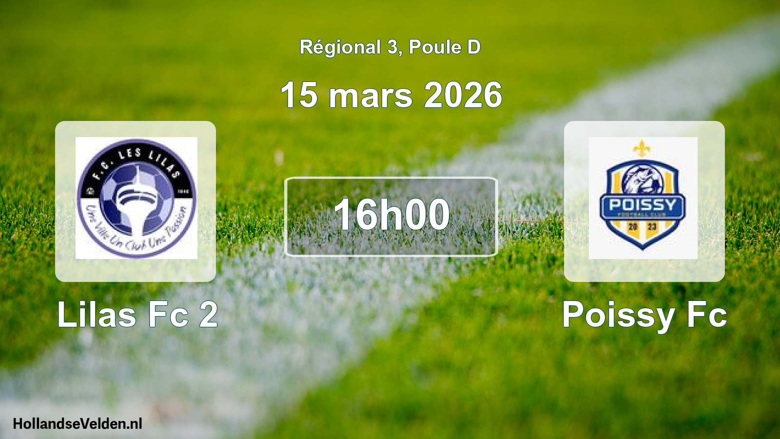 Scheduled Match: Lilas Fc 2 - Poissy Fc (15 March 2026)