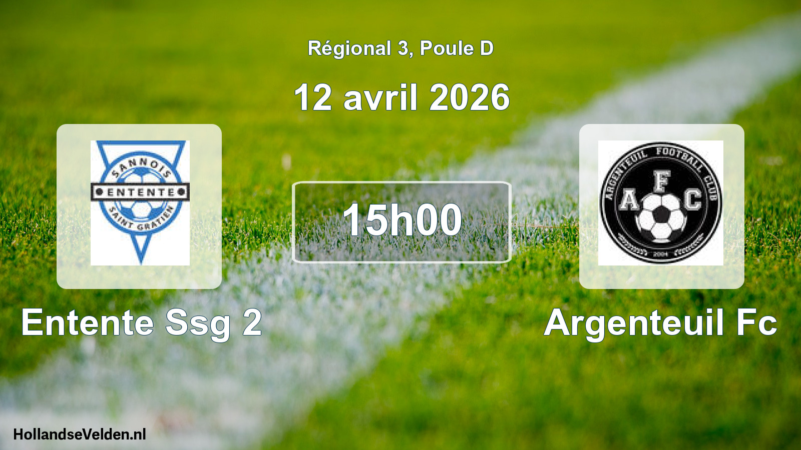Geplande wedstrijd: Entente Ssg 2 - Argenteuil Fc (12 avril 2026)