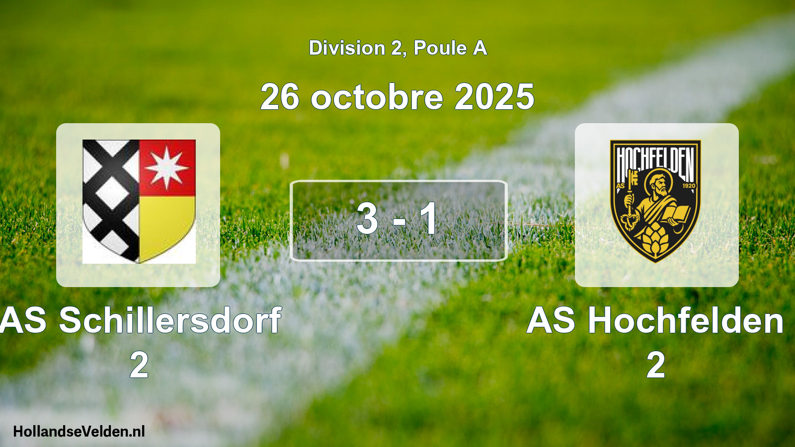 Total number of matches played: AS Schillersdorf 2 - AS Hochfelden 2 3 - 1 (26 October 2025)
