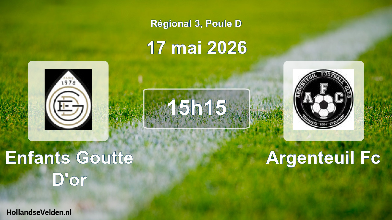 Geplande wedstrijd: Enfants Goutte D'or - Argenteuil Fc (17 mei 2026)