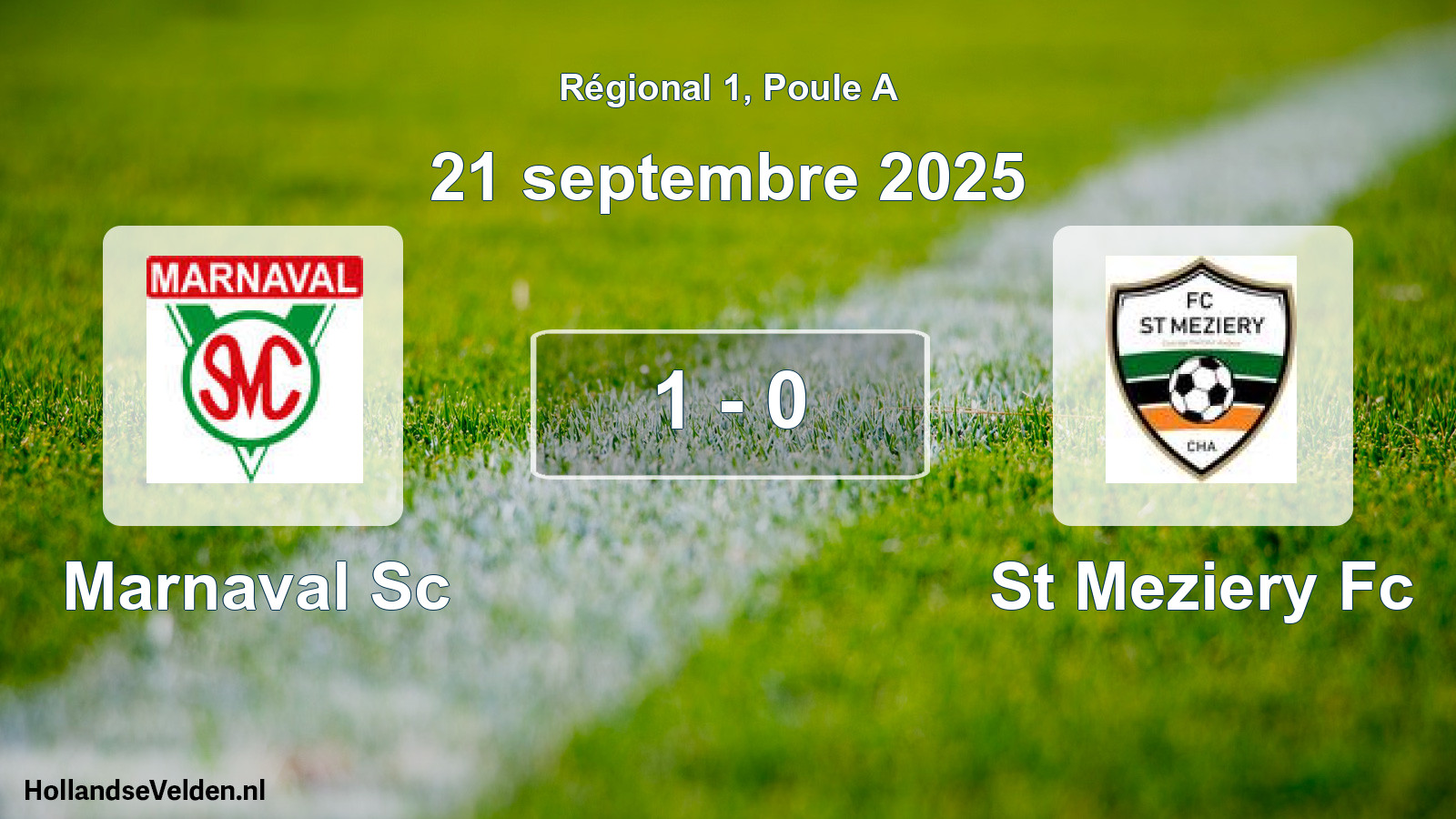 Gespeelde wedstrijd: Marnaval Sc - St Meziery Fc 1 - 0 (21 septembre 2025)