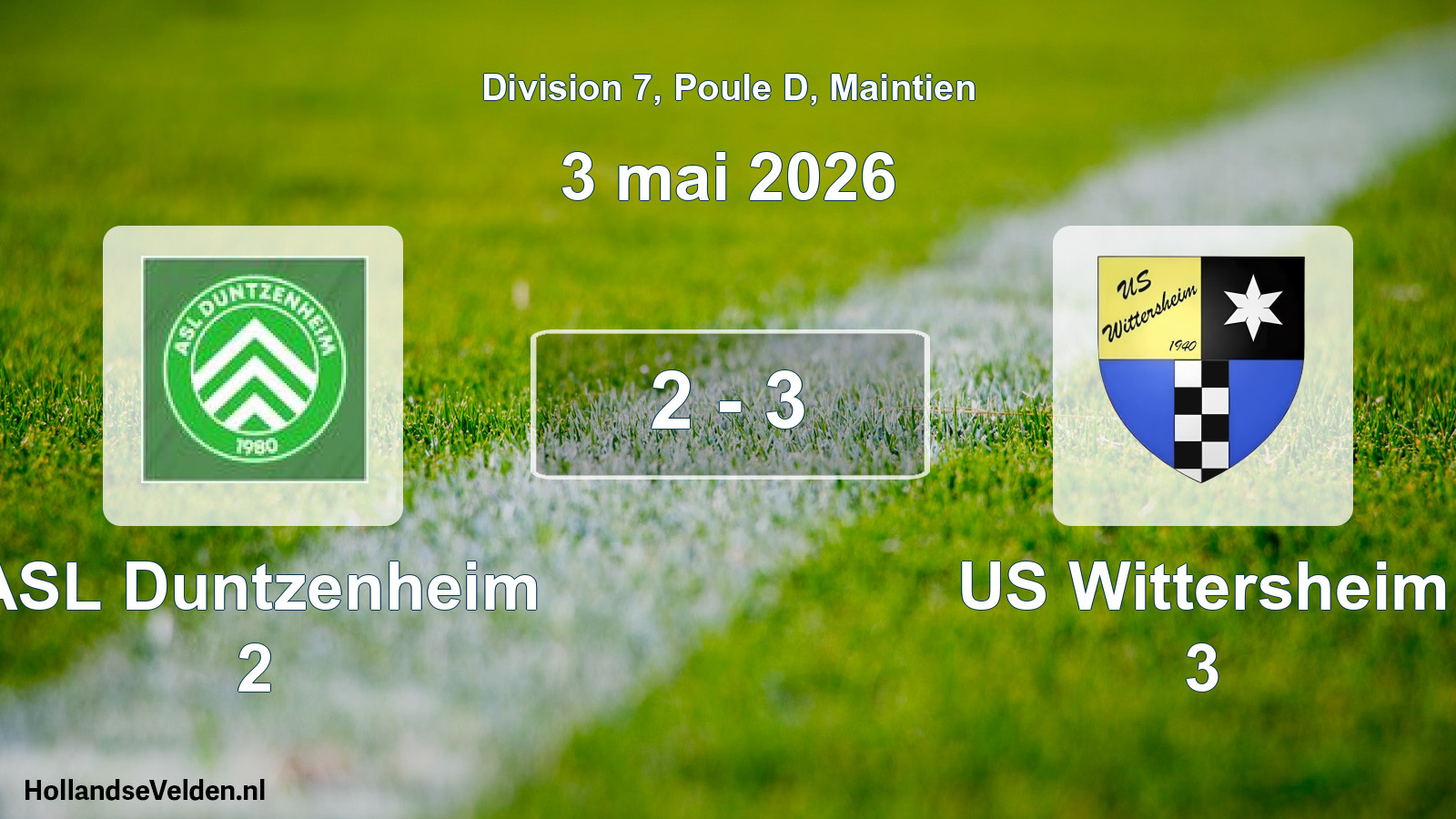 Total number of matches played: ASL Duntzenheim 2 - US Wittersheim 3 2 - 3 (3 May 2026)