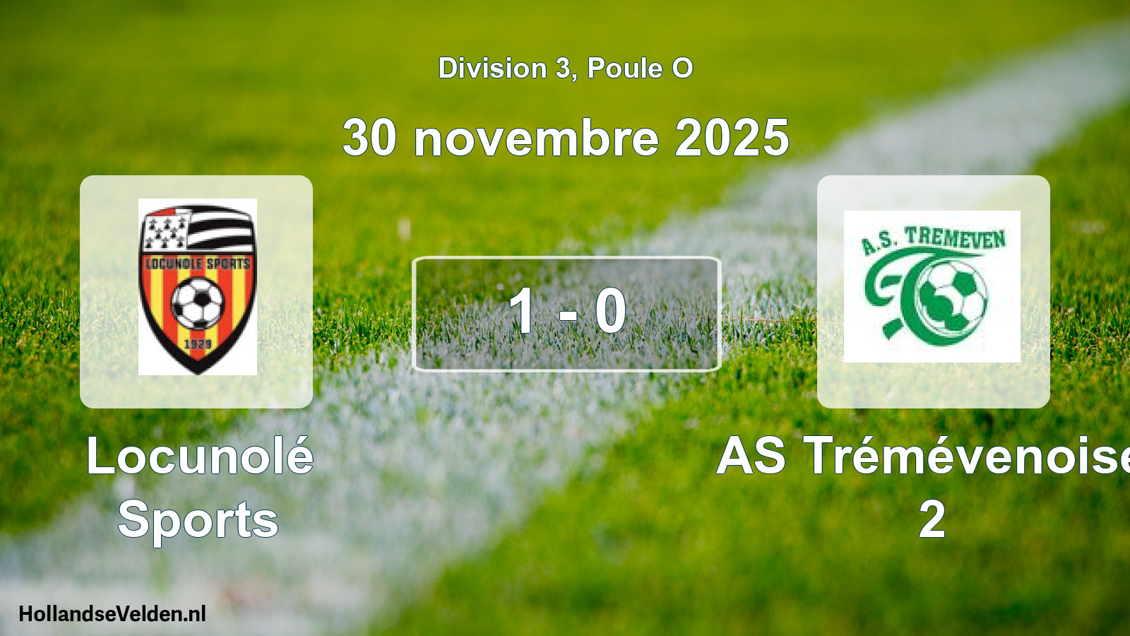 Match joué: Locunolé Sports - AS Trémévenoise 2 1 - 0 (30 novembre 2025)