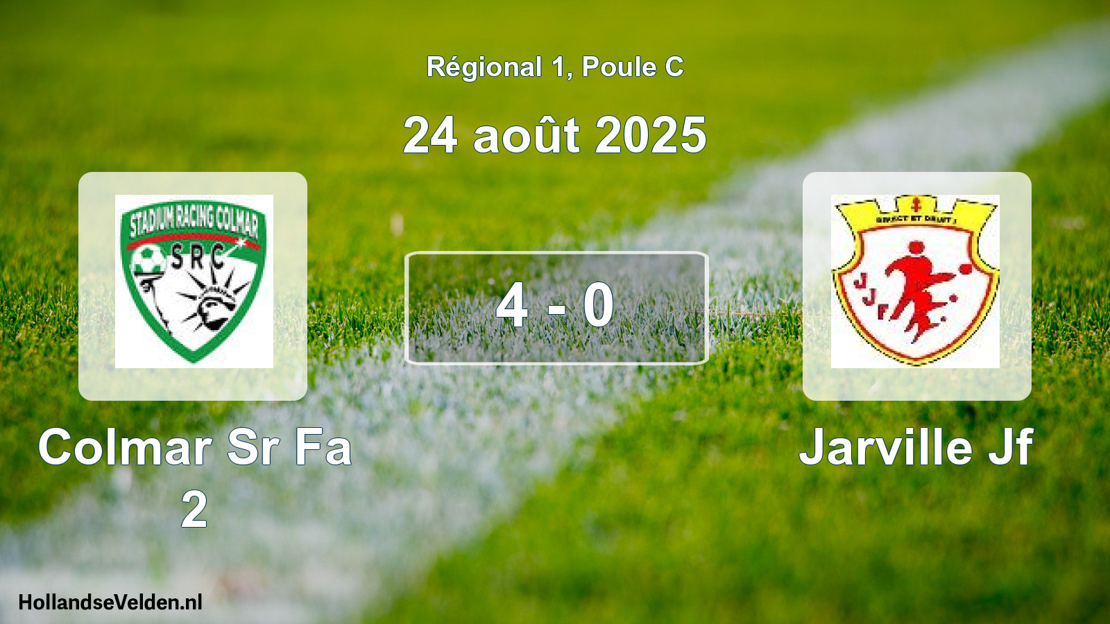 Gespeelde wedstrijd: Colmar Sr Fa 2 - Jarville Jf 4 - 0 (24 augustus 2025)