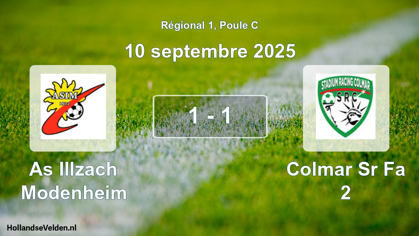 Gespeelde wedstrijd: As Illzach Modenheim - Colmar Sr Fa 2 1 - 1 (10 septembre 2025)