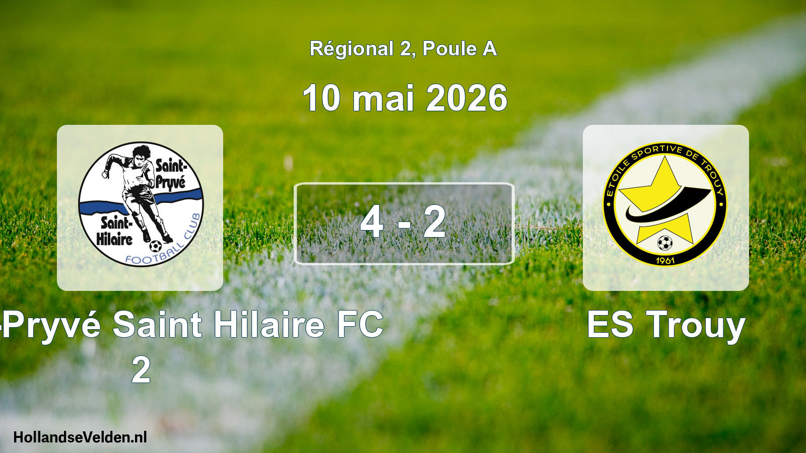 Match joué: Saint-Pryvé Saint Hilaire FC 2 - ES Trouy 4 - 2 (10 mai 2026)