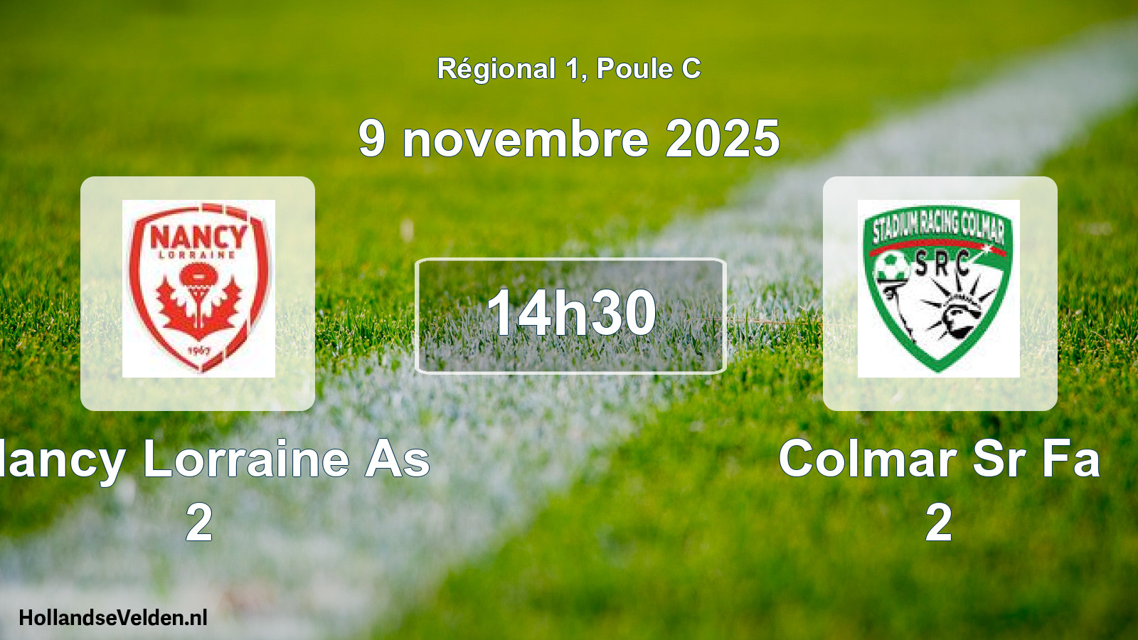 Geplande wedstrijd: Nancy Lorraine As 2 - Colmar Sr Fa 2 (9 novembre 2025)