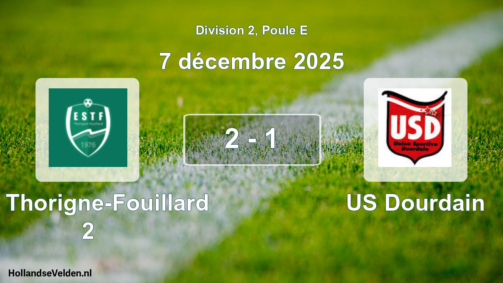 Match joué: ES Thorigne-Fouillard 2 - US Dourdain 2 - 1 (7 décembre 2025)