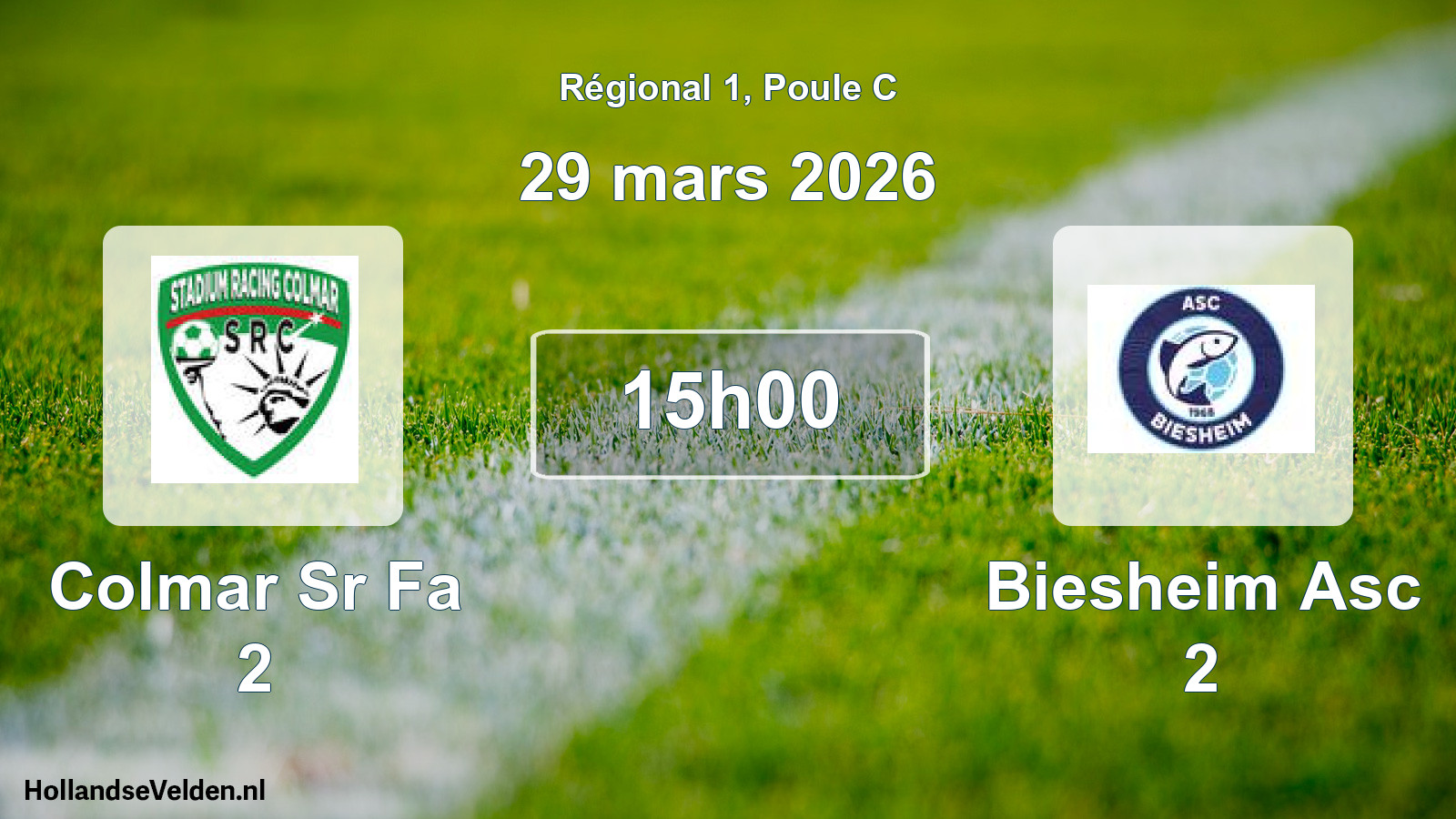 Geplande wedstrijd: Colmar Sr Fa 2 - Biesheim Asc 2 (29 maart 2026)