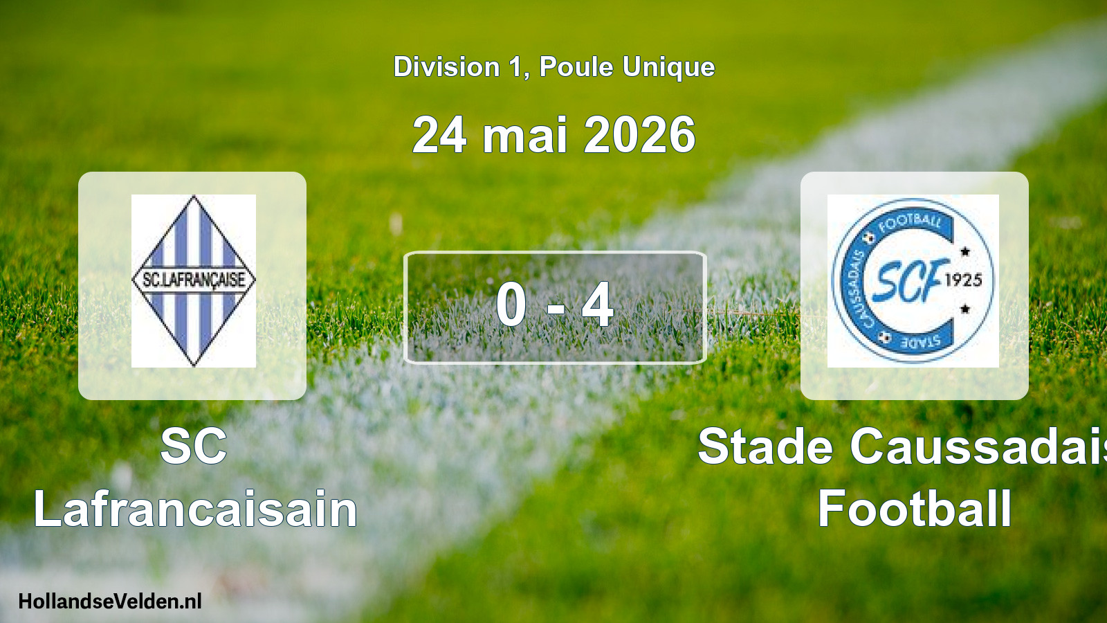 Total number of matches played: SC Lafrancaisain - Stade Caussadais Football 0 - 4 (24 May 2026)