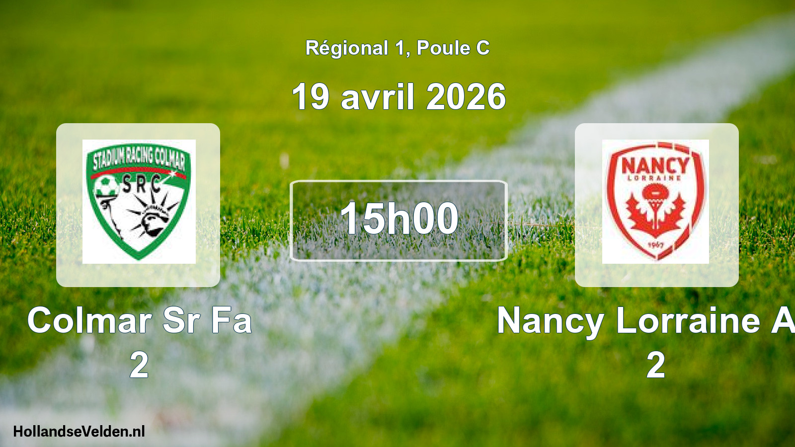 Geplande wedstrijd: Colmar Sr Fa 2 - Nancy Lorraine As 2 (19 avril 2026)
