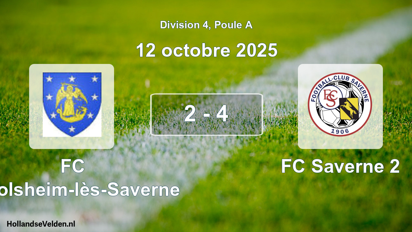 Total number of matches played: FC Ernolsheim-lès-Saverne - FC Saverne 2 2 - 4 (12 October 2025)