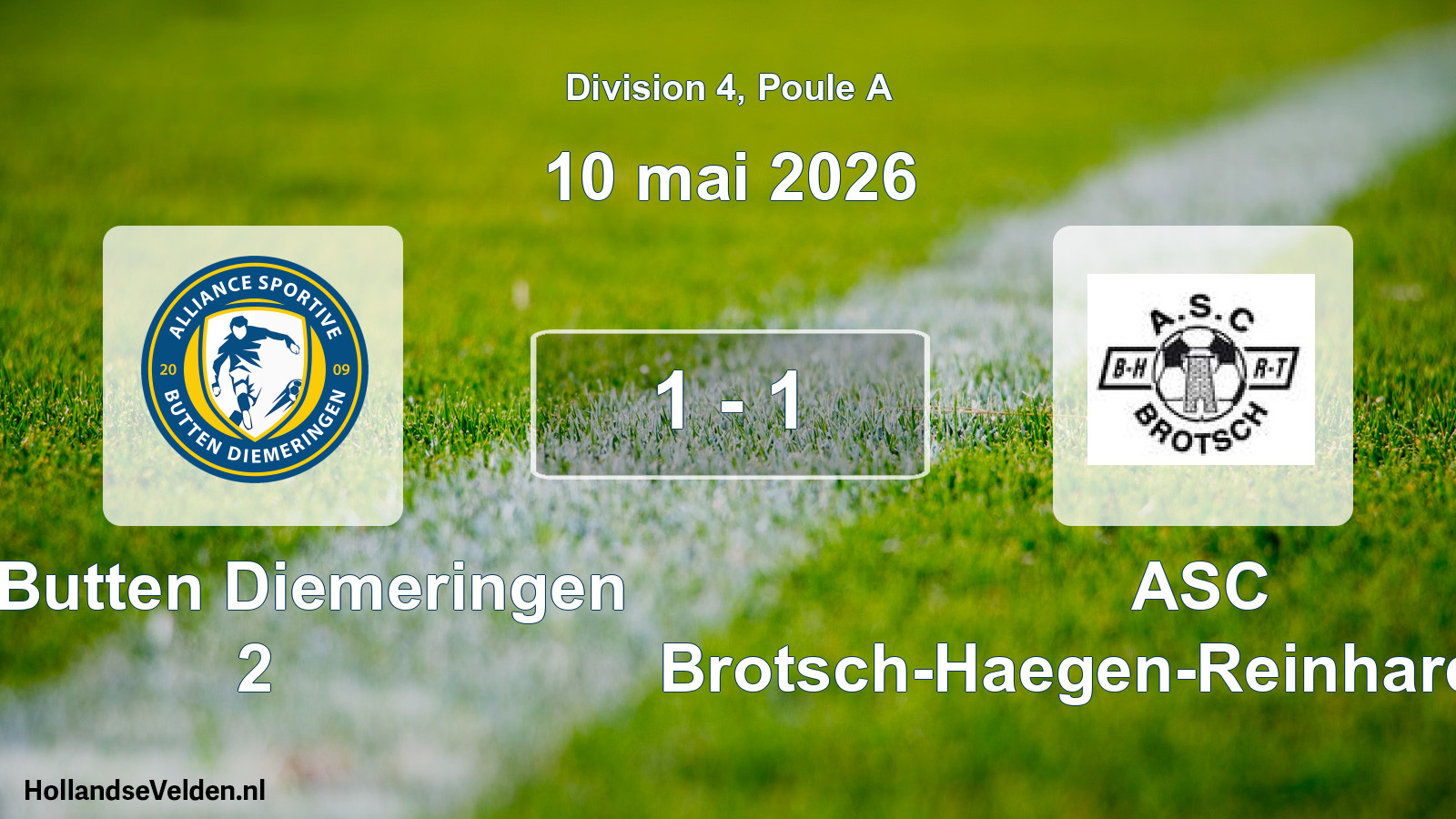 Total number of matches played: AS Butten Diemeringen 2 - ASC Brotsch-Haegen-Reinhardmünster 1 - 1 (10 May 2026)