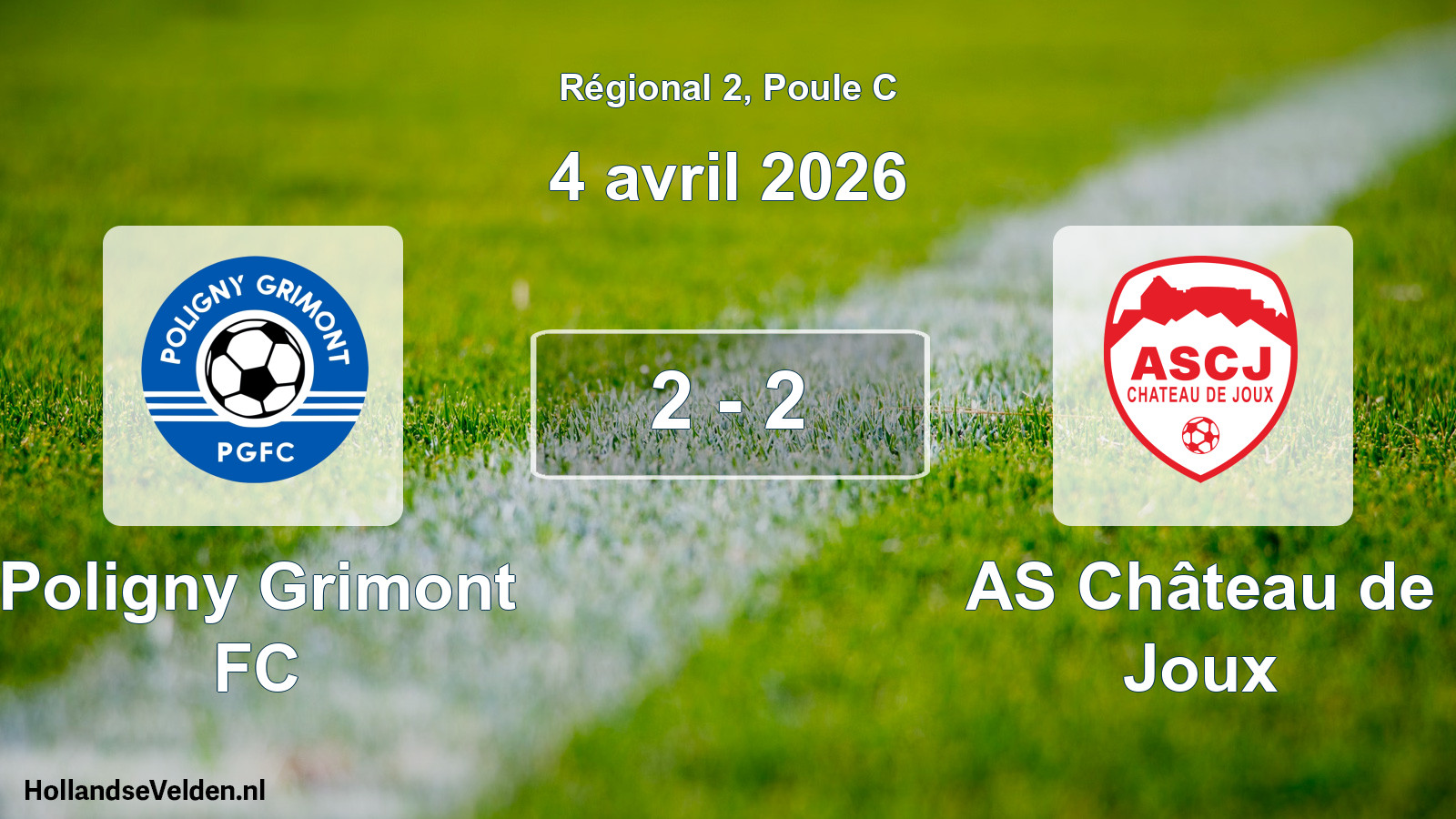 Total number of matches played: Poligny Grimont FC - AS Château de Joux 2 - 2 (4 April 2026)