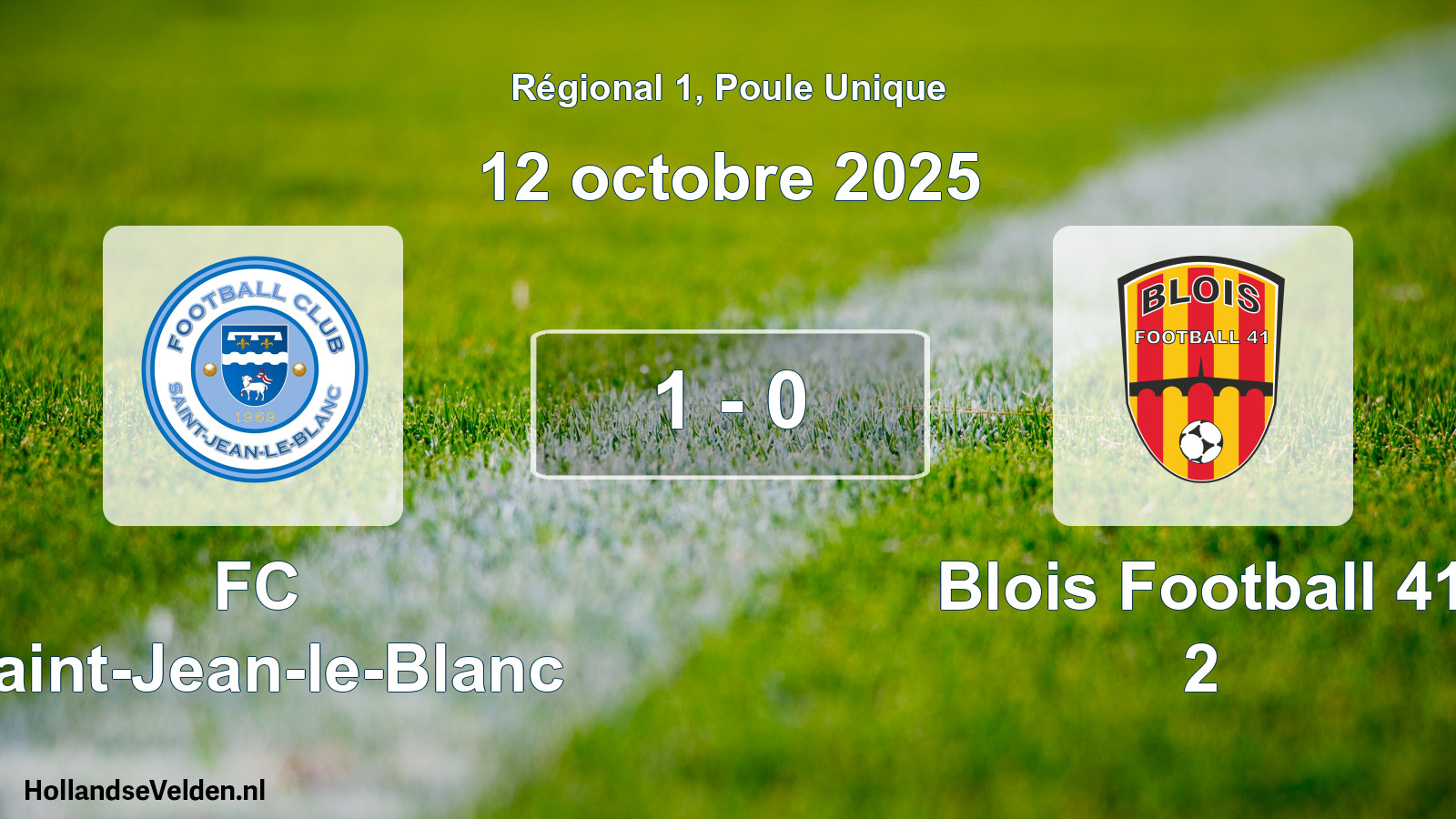 Match joué: FC Saint-Jean-le-Blanc - Blois Football 41 2 1 - 0 (12 octobre 2025)