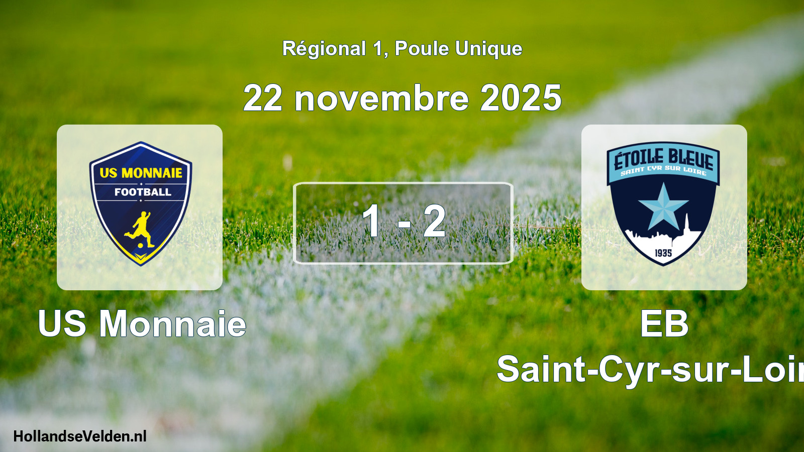 Match joué: US Monnaie - EB Saint-Cyr-sur-Loire 1 - 2 (22 novembre 2025)