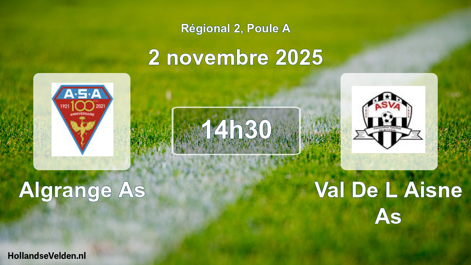 Geplande wedstrijd: Algrange As - Val De L Aisne As (2 novembre 2025)