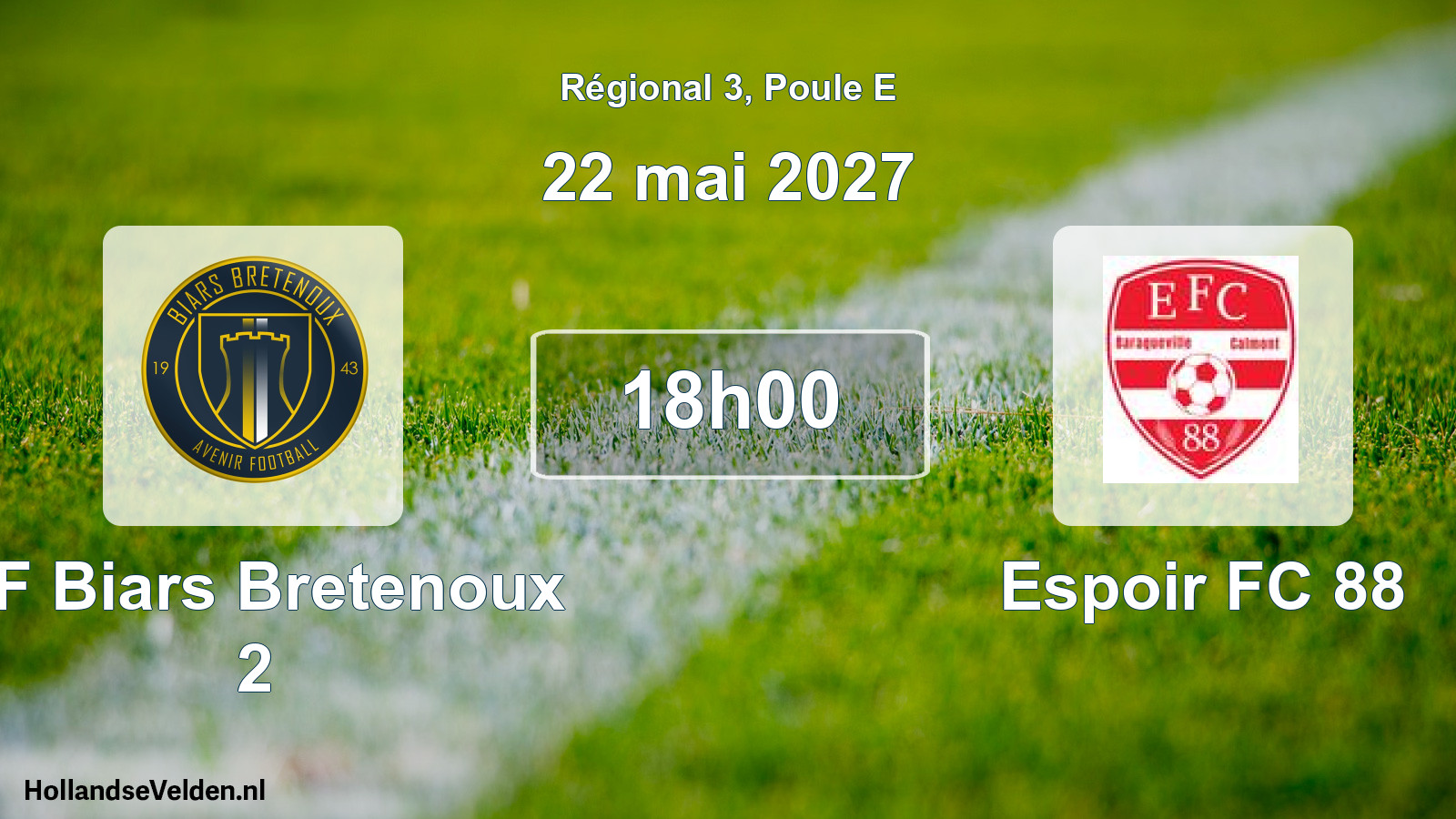 Match programmé: AF Biars Bretenoux 2 - Espoir FC 88 (22 mai 2027)