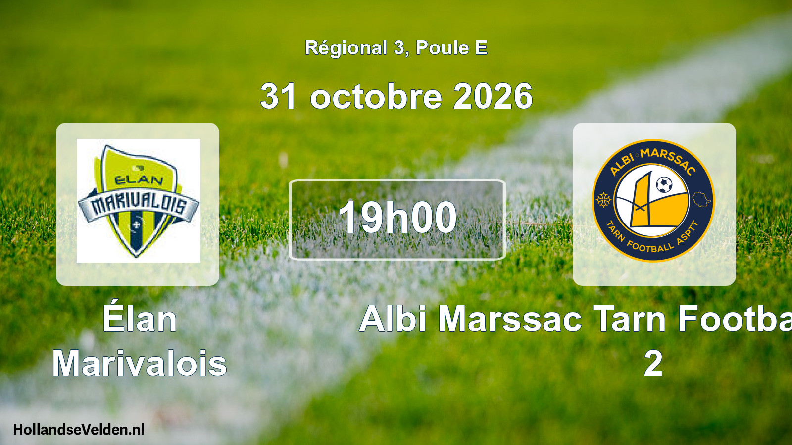 Scheduled Match: Élan Marivalois - Albi Marssac Tarn Football ASPTT 2 (31 October 2026)