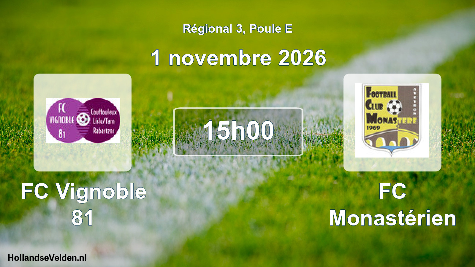 Scheduled Match: FC Vignoble 81 - FC Monastérien (1 November 2026)