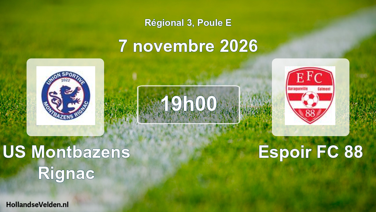 Match programmé: US Montbazens Rignac - Espoir FC 88 (7 novembre 2026)