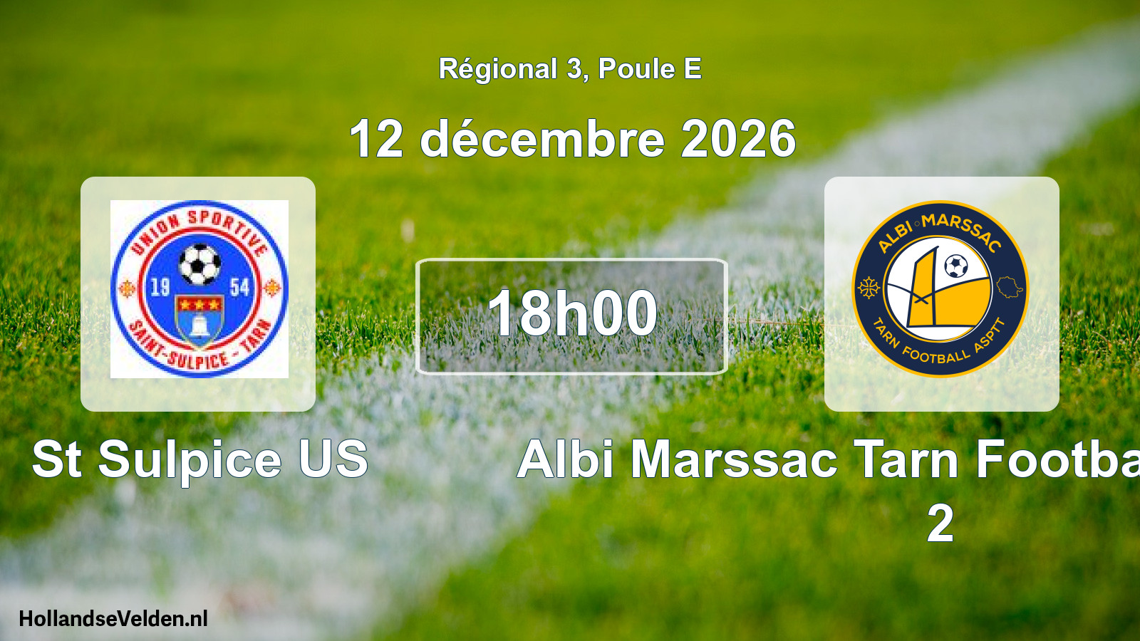 Match programmé: St Sulpice US - Albi Marssac Tarn Football ASPTT 2 (12 décembre 2026)