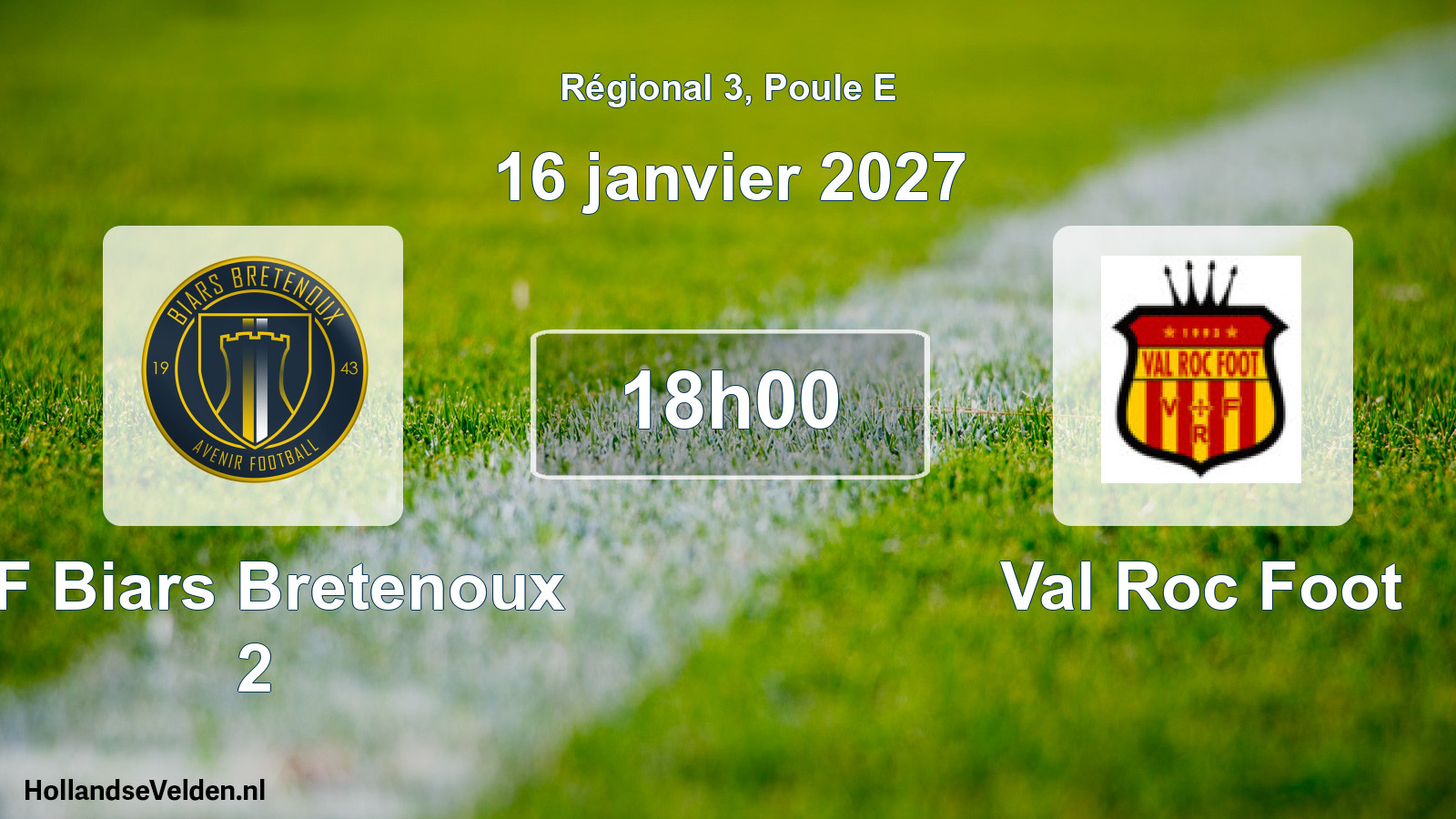 Match programmé: AF Biars Bretenoux 2 - Val Roc Foot (16 janvier 2027)