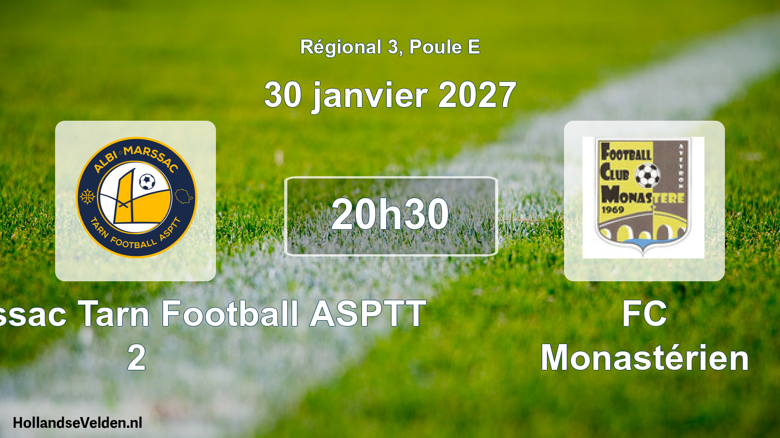 Match programmé: Albi Marssac Tarn Football ASPTT 2 - FC Monastérien (30 janvier 2027)