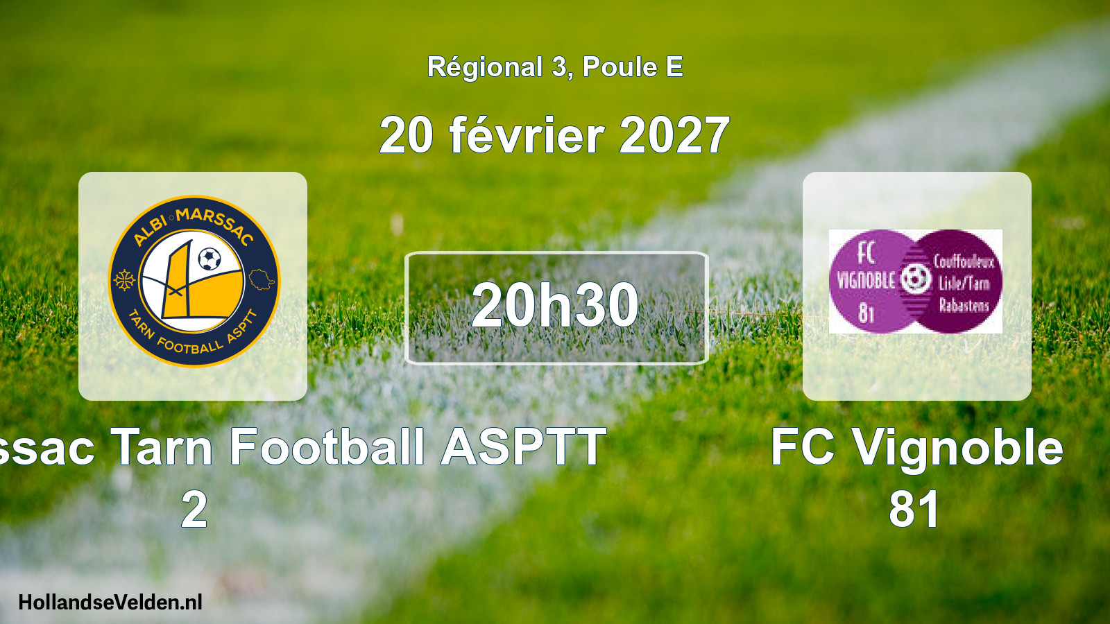 Match programmé: Albi Marssac Tarn Football ASPTT 2 - FC Vignoble 81 (20 février 2027)