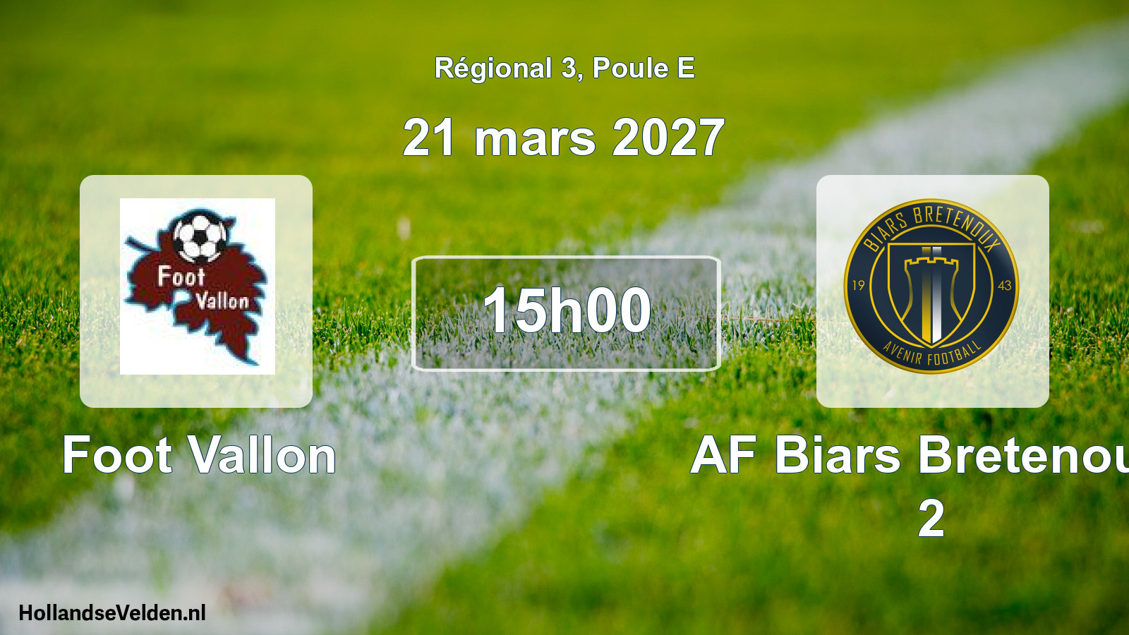 Geplande wedstrijd: Foot Vallon - AF Biars Bretenoux 2 (21 maart 2027)