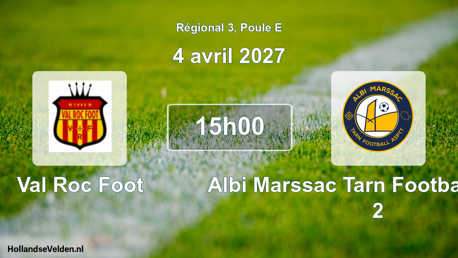 Match programmé: Val Roc Foot - Albi Marssac Tarn Football ASPTT 2 (4 avril 2027)