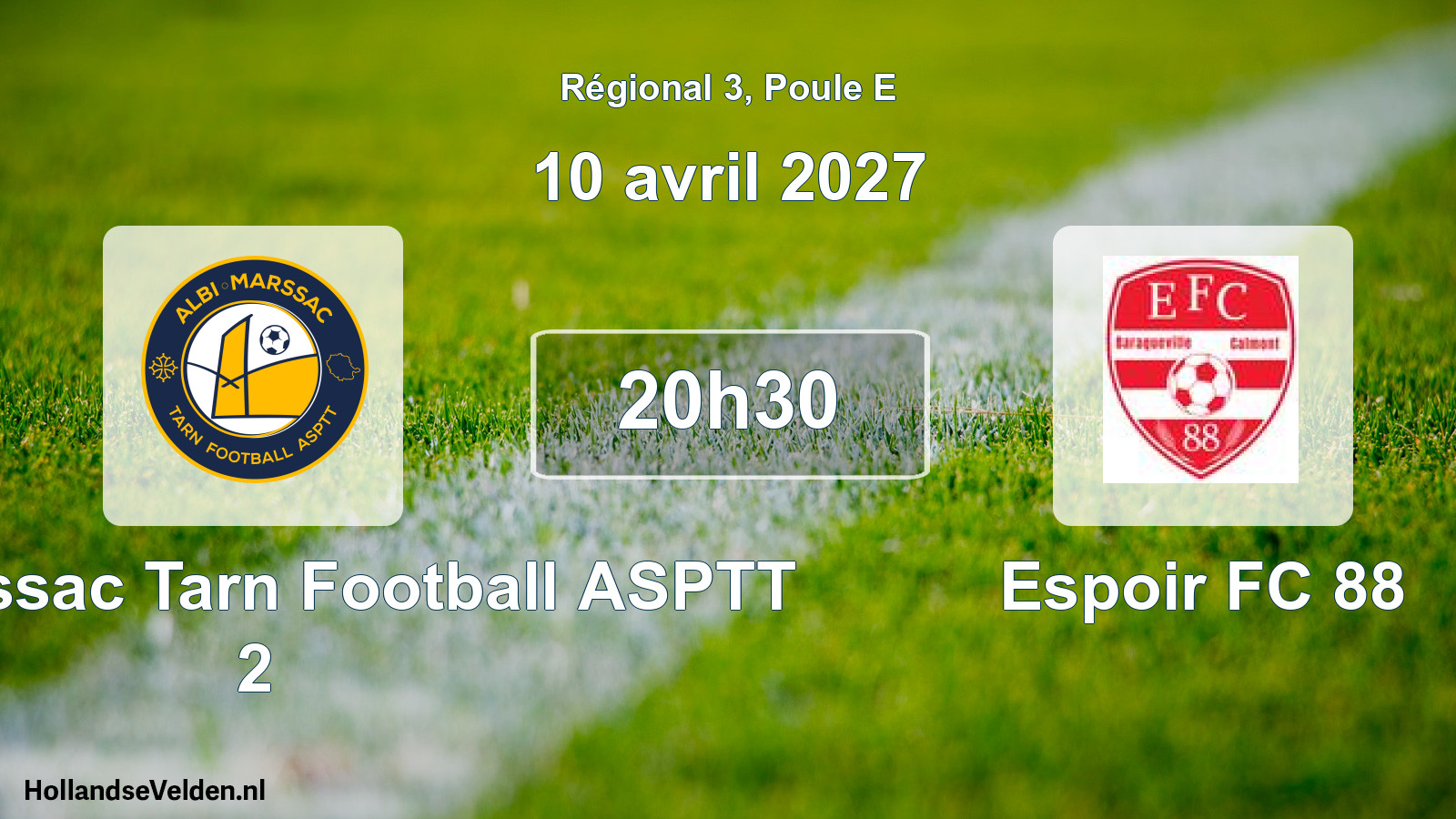 Scheduled Match: Albi Marssac Tarn Football ASPTT 2 - Espoir FC 88 (10 April 2027)